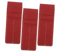 PERSELOSO Leather Pen Sleeve and Storage Pouch for Nurses, 3pcs Wine Red Pu Leather Pen Cases, Pocket Protectors Suitable for Medical Staff and Nurse Supplies