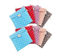 PERSELOSO Linen Sanitary Napkin Storage Bag Set of 10 Portable Organizing Pouch for Sanitary Towels Travel-Friendly Storage Container for Women Random Color