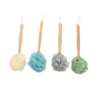 PERSELOSO Long Handle Back Scrubber Bath Brush with Nylon Bristles and Wooden Handle for Skin Exfoliating and Elderly Care in Shower