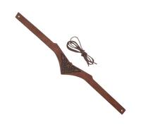 PERSELOSO Medieval Renaissance Pu Leather Headband with Embossed Knot and Norse Patterns, Comfortable Adjustable Brown Headpiece for Men and Women Suitable for Renaissance Fair and Dress