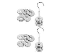 PERSELOSO Metal Slotted Weights Set, 2pcs Chrome Plated Metal Slotted Mass with Hooks, Precise Calibration for Handicraft Production and Laboratories