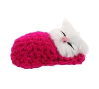 PERSELOSO Mini Plush Cat in Slipper with Sound Effects Realistic Doll for Fuzzy Interactive Animal for Home Adorable and Sturdy Design
