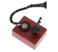 PERSELOSO Mini Telephone Model Vintage Doll House Decorative Furniture Realistic Retro Design for Home Decor Miniature Scenes for Dollhouse Lovers Red