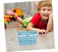 PERSELOSO Miniature Storage Basket Dollhouse Accessory Blue Small Ornament for Creative Play Educational Role-playing Photo Prop for Doll Photography and Mini Market Decoration