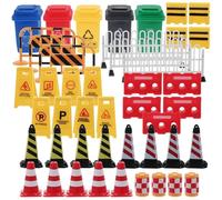 PERSELOSO Miniature Traffic Signs for Plastic Roadblock Learning Realistic Colors for Traffic Safety Education and Pretend Play Enhances Awareness and Cooperative Fun