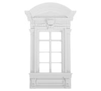 PERSELOSO Miniature Window Frame for Dollhouse Construction Plastic Material with Intricate Details and Roman Columns, Versatile DIY Accessories for Educational Scenes and Collectible