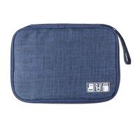 PERSELOSO Multi-Function Digital Cable Storage Bag Navy Single-Layer Portable Organizer Pouch for USB Cables Earphones Power Banks Travel Electronics Accessories