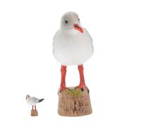 PERSELOSO Nautical Seagull Statue Miniature Figure for Home Office Car Decor Realistic Seaside Bird Ornament for Shelf Table Coastal Style Garden and Miniature House Decoration
