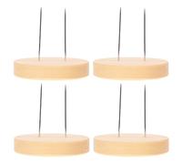 PERSELOSO Needle Felting Doll Stand 4Pcs with Stable Wooden Base and Felt Holder for Handmade Dolls Display