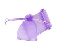 PERSELOSO Organza Drawstring Bags Small Jewelry Pouches Purple 7x9cm 100pcs Breathable and Easy to Open for Wedding and Company Gift Wrapping