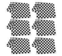 PERSELOSO Paper Napkins Classic Disposable Black and White Checkered 100pcs Lightweight Reliable Performance for Party Decorations and Dining Table Settings