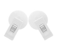 PERSELOSO Parking Ticket Holder Windscreen with Car Mount Suction Cup and Secure Document Clip, 1 Pair of White Pvc and Abs Window Suckers with Clips for Driver Glasses and Papers on Car