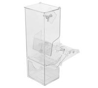 PERSELOSO Parrot with Self-sliding Design Acrylic Automatic Feeder Large Capacity Bird Food Container Parakeet Feeding Box for Home or Use