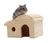 PERSELOSO Pet Mice Hut Wooden Hamster House Hideout for Small Animals Moveable Nest Habitat Safe Natural Wood