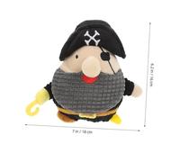 PERSELOSO Pirate Captain Plush Dog with Squeaker Interactive Chew for Dogs and Puppies Safe Wear-resistant Molar Teething for Exercise and Boredom Relief Suitable for All Breeds