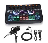PERSELOSO Professional Podcast Microphone Bundle with Mini Audio Mixer and Voice Changer Metal-plastic Mixer for Home Studio Streaming Gaming and Karaoke Recording Equipment