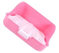 PERSELOSO Rabbit Potty Trainer Litter Box for Small Animals, Large Square Pet Toilet Tray for Rabbits and Guinea Pigs, Pink Bunny Cage Toilet for Indoor Pet Training