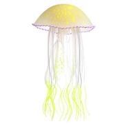 PERSELOSO Realistic Yellow Silicone Jellyfish Ornament for Fish Tanks and Aquariums, Glow the Dark Aquarium Decorative Prop Complementing Artificial Decorations
