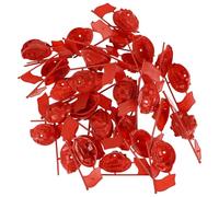 PERSELOSO Red Flag Model Set Toy Red Flag for Decor Miniature Scene DIY Decor 9.00X4.00X3.00Cm Plastic Lightweight Portable Design for Home Decoration 50 Sets