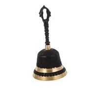 PERSELOSO Retro Antique Copper Handheld Bell for Service with Clear Sound Compact Decorative Bell for Home Restaurant School and Crafts for Calling and Celebrations