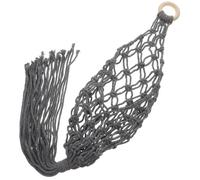 PERSELOSO Reusable Produce Mesh Bag for Fruits and Vegetables, Handwoven Cotton Rope, Gray Vegetable Storage Sack for Grocery and Travel Use