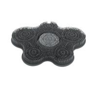 PERSELOSO Silicone Body Scrubber - Shower Foot Scrubber - Hand Held Silicone Face Body Scrubbing Tool - Deep Cleaning Foot Brush Exfoliating Massage Cleaner (Grey)