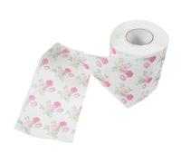 PERSELOSO Soft Wood Pulp Jumbo Toilet Paper Roll with Rose Pattern, Unique Floral Design Printed Tissue Towel Roll for Travel and Office, Practical and Visually Appealing Bathroom Solution