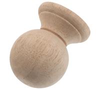 PERSELOSO Solid Hardwood Decorative Finials Hand Carved Caps Round Wooden Stair Post Tops Rustic Finish Sturdy Outdoor Solution Beige Suitable for Balusters and Garden Fence Posts