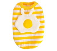 PERSELOSO Striped Egg Pattern Pet Vest for Little Dogs and Puppies, Cotton Material with Adorable Look, Easy to Put, for Outdoor Activities and Special Occasions, Yellow Dog Clothes