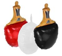 PERSELOSO Sturdy Aluminum Film Table Tennis Balloons Leak-resistant Red Black Paddle and White Ball Party Decoration for Sports Themes Portable for Competition Scenes