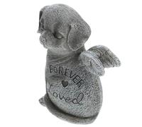 PERSELOSO Sturdy Resin Dog Memorial Figurine with Angel Wings for Garden Outdoor Pet Grave Marker Monument Ornament for Eternal Remembrance and Tribute to Cherished Pets
