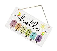 PERSELOSO Summer Door Decorative Pendant Wooden Sign with Delicate Pattern, Lightweight Synthetic Material for Home or Bar Wall Hanging, Wedding and Family Gathering Decoration