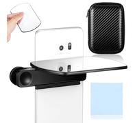 PERSELOSO Universal Black Smartphone Photography Clip with Adjustable Angle Flip Mirror for Mobile Phone Camera, Rear View Mirror Phone Photo Accessories for Travel and Selfie Use