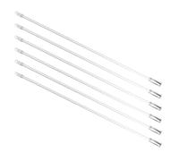 PERSELOSO Vertical Blinds Stick 17 Inch Transparent Blinds Accessory for Plastic Blinds Replacement Pack of 6 with Hook and Grip Handle
