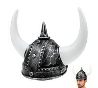 PERSELOSO Viking Helmet Comfortable and Practical Headwear Lightweight Plastic with Ox Horns for Men Horned Warrior Hat for Halloween and Fancy Dress Ball Costume Party