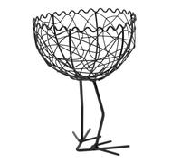 PERSELOSO Vintage Iron Fruit Basket with Easy to Carry Handle, Space-saving Decorative Kitchen Storage Basket for Snacks and Items, for Vanity Organizing and Countertop Display