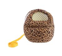 PERSELOSO Warm Leopard Print Hamster Carrier Bag Large Portable Pet Travel Backpack for Outdoor Trips and Camping Fashionable and Animal Carry Pouch for Pets Random Color