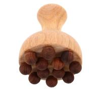 PERSELOSO Wood Massage Stick Manual Massager Brush with 12 Beads, Ergonomic Wooden Mushroom Shape for Body and Acupoints, Supports Better Sleep, for Home and Daily Routines
