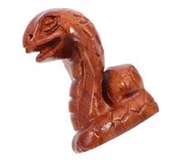 PERSELOSO Wooden Carved Snake Figurine Solid Wood Cute Small Snake Ornament for Desktop Decoration Creative Cartoon Animal Sculpture for Home Office Tabletop Display