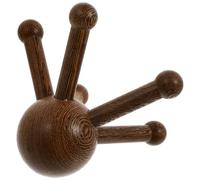 PERSELOSO Wooden Claw Head Massager for Scalp and Abdomen, Handheld 5-Claw Massage Tool for Stress Relief and Body Relaxation, Beige Wood Material, Suitable for Home Use