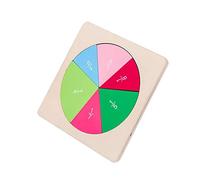 PERSELOSO Wooden Fraction Educational Toy for Toddlers Early Math Skills Development Round Shape Montessori-Inspired for Preschool Learning Activities