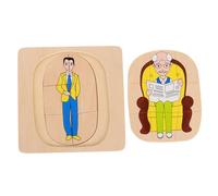 PERSELOSO Wooden Multi-Layered Human Body Jigsaw Puzzle for Kids Educational Montessori Toy for Toddler Development Life Cycle Educational Puzzle for Preschool Children
