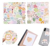 PERSENTU 100 PCS Pink Motivational Stickers,Vinyl Waterproof Danish Pastel Sticker, for Laptop Bumper Water Bottles Computer Phone Hard Hat Car Stickers and Decals Inspirational Stickers