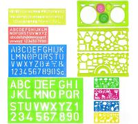 PERSENTU 11 Pcs Letter Stencils, Alphabet Stencil Letter Stencil Plastic Number Stencils Reusable Letter Guides for Painting, Number Lettering Stencill
