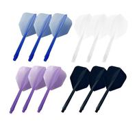 PERSENTU 12Pcs Dart Flights and Shafts,Personalised one Piece Integrated Accessory Plastic Break Resistance 2-in-1 Combined Dart Flights and Stems Dart Flights and ShaftS,3Black 3Blue 3White 3Purple