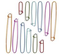 PERSENTU 12PCS Stitch Holders for Knitting, Aluminum Metal Stitch Holder Set, Colorful Stitch-Markers for Sewing and Crocheting, Practical Knitting-Crochet Tools for Knitting