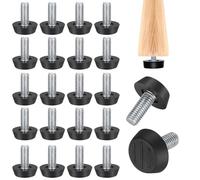PERSENTU 20Pcs M8 Thread Levelling Feet, Plastics Feet for Furniture, Non-Slip Adjustable Feet for Furniture, Furniture Levellers, Furniture Screw Leveling Foot,Diameter 23mm for Wooden Furniture