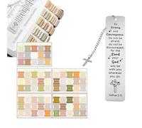 PERSENTU 76PCS Bible Tabs,Gold Stamped Letter Label with Christian Metal Stainless Steel Bookmark,Bible tabs Index Stickers Bible Divider tabs for Women Men