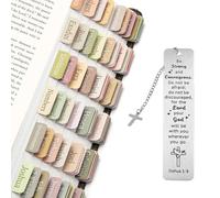 PERSENTU Inspirational Christian Bible Bookmark & 75 Laminated Bible Tabs Set, Christian Gifts for Women & Men, Essential Bible Study Supplies for Scripture Reading & Church Study