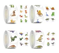 PERSENTU Stickers for Kids,2000 Pcs Dinosaur Stickers,Children Reward Sticker 12 Designs Roll 1inch/2.5cm Self Adhesive Dinosaurs Theme Sticker for Children Roll & DIY Craft